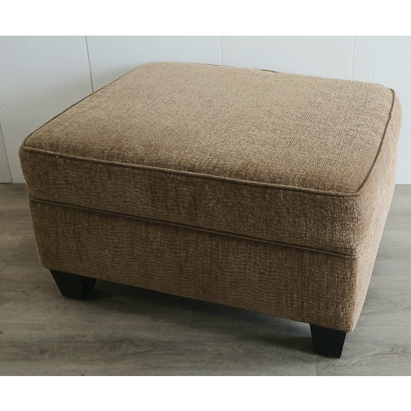 HONEY BEIGE UPHOLSTERED OTTOMAN