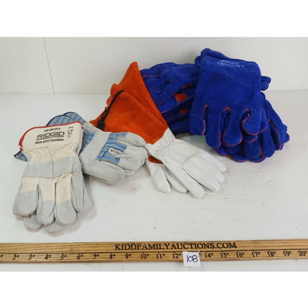 QTY OF WORK GLOVES - INCL RIDGID, RONCO, ETC