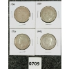 Image 2 : LOT OF 4 - 1946 & 1950 CDN SILVER 50 CENT COINS