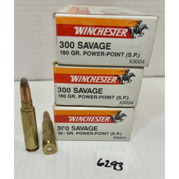AMMO: 51X FACTORY & 9X RELOADS .300 SAV - 180 GR