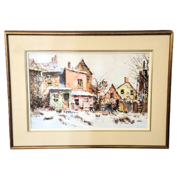  SUNDAY DOWNTOWN  BY ROBERT JAMES CALLAGHAN (1931-2025) - FRAMED OIL ON CANVAS