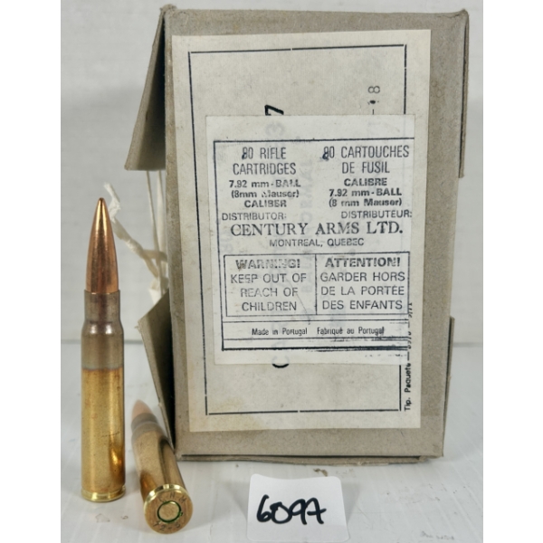 AMMO: 90X FNM 8 MM MAUSER - MILITARY FMJ