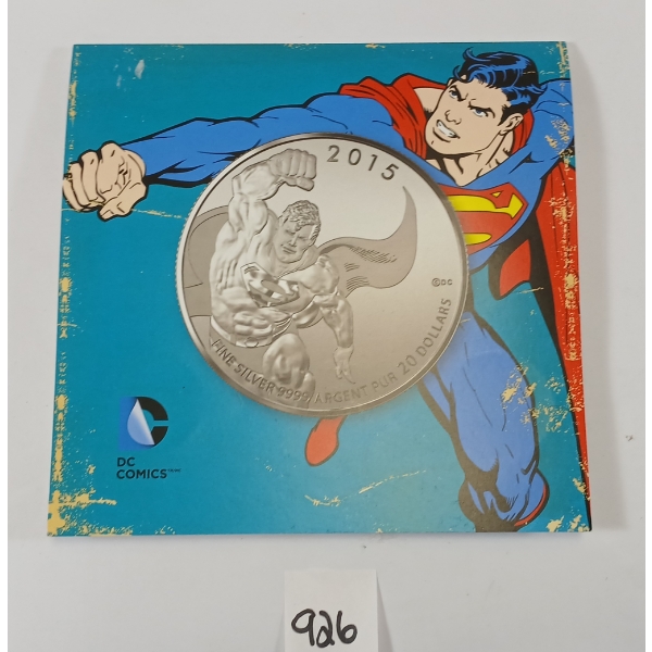 2015 RCM $20 SILVER COIN - SUPERMAN