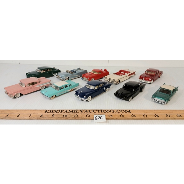 LOT OF 10 - DIECAST MODEL CARS - DINKY, MATCHBOX, BROOKLIN, SMTS, ETC