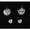 Image 5 : PAIR OF PLATINUM PLATED SIMULATED DIAMOND (CZ) SWIRL HALO STUD EARRINGS