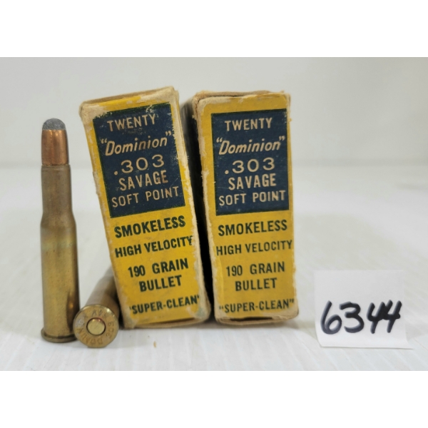 AMMO: 40X CIL DOMINION .303 SAV - 190GR - SP - COLLECTIBLE BOXES