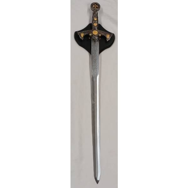 MEDIEVAL 12TH CENT. TEMPLAR KNIGHT CRUSADER SWORD W/ WALL MOUNT
