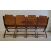 Image 4 : ANTIQUE FOLDING THEATRE SEATS - 4 OCCUPANTS