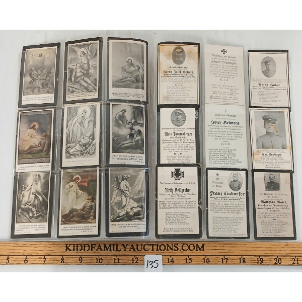 LOT OF 18 - WWI GERMAN DEATH CARDS