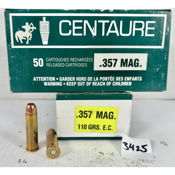 AMMO: 100X CENTAURE .357 MAG 110GR. FMJ 