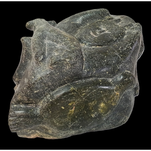 SPIRIT FIGURE W/ ANIMALS - SIGNED - STONE
