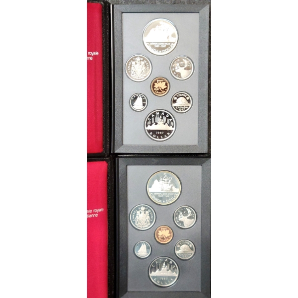 LOT OF 2 - 1987 RCM DOUBLE DOLLAR PROOF SETS