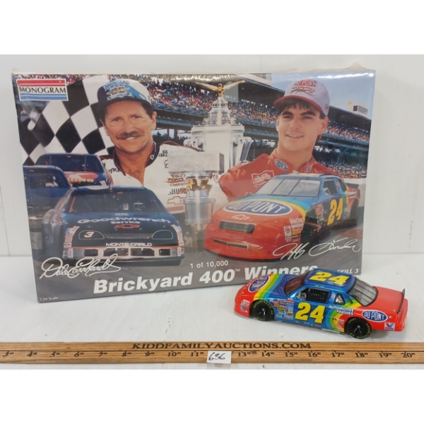 LOT OF 2 - NASCAR DIECAST JEFF GORDON #24 & MONOGRAM BRICKYARD 400 WINNERS MODEL KITS
