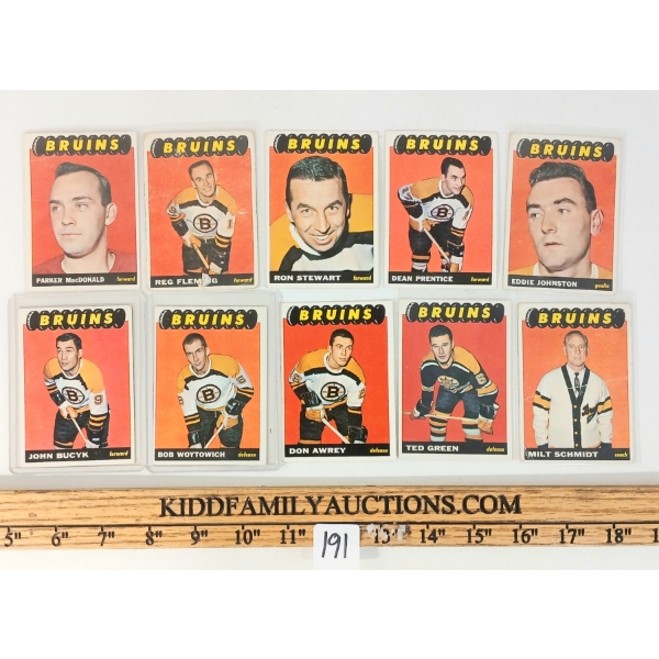 LOT OF 10 - 1965-1966 OPC BOSTON BRUINS HOCKEY CARDS