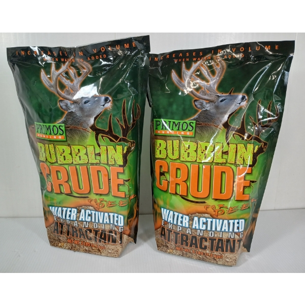 LOT OF 2 - PRIMOS BUBBLIN' CRUDE WATER ACTIVATED DEER ATTRACTANT