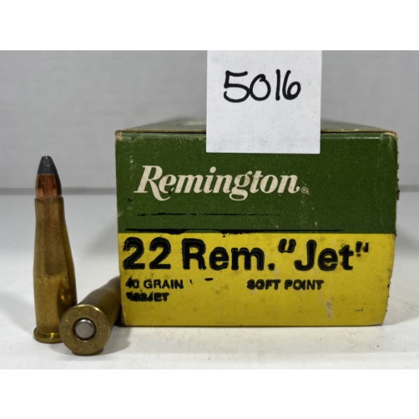 AMMO: 50X REMINGTON .22 REM "JET" - 40 GR - SP
