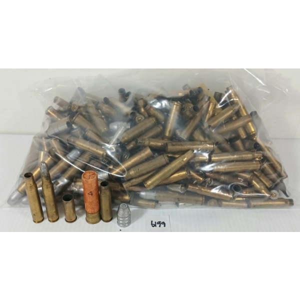AMMO / BRASS / BULLETS: QTY OF MISC RNDS - INCL .44 REM MAG, .30-30 WIN, ETC - 13.5LBS