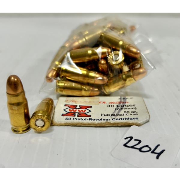 AMMO: 51X WINCHESTER .30 LUGER - 93 GR FMJ
