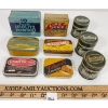 LOT OF 9 - COLLECTIBLE TINS - INCL MEGGEZONES & BUSS FUSES, ETC.