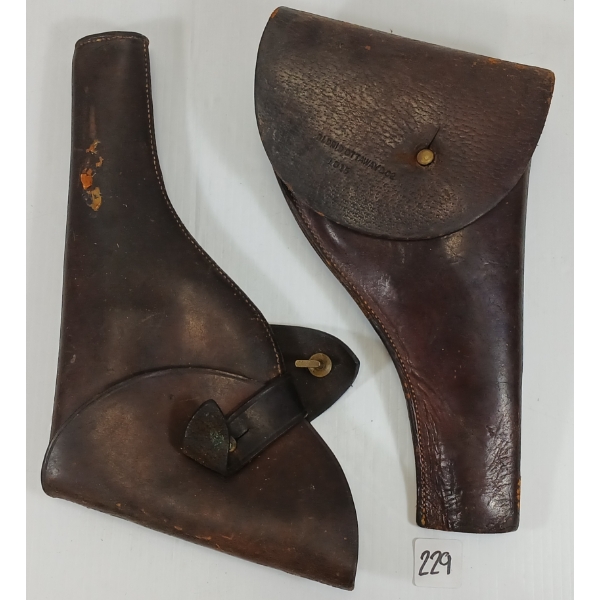 LOT OF 2 - LEATHER PISTOL HOLSTERS