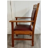 Image 4 : OAK PRESIDENTIAL CHAIR - BURGUNDY LEATHER UPHOLSTERY
