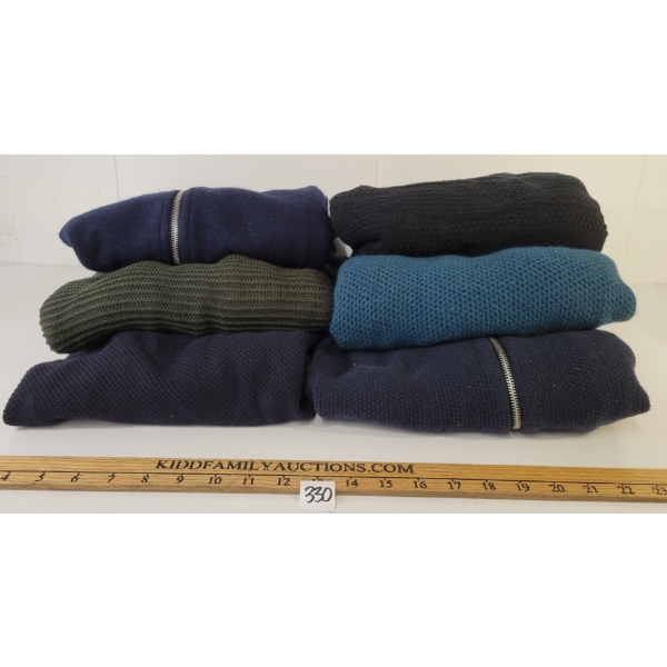 LOT OF 6 - MEN'S MINIMUM KNIT SWEATERS - FT BENSON, REISWOOD, NOAH, LESTER, FINLEY & HENDERSON
