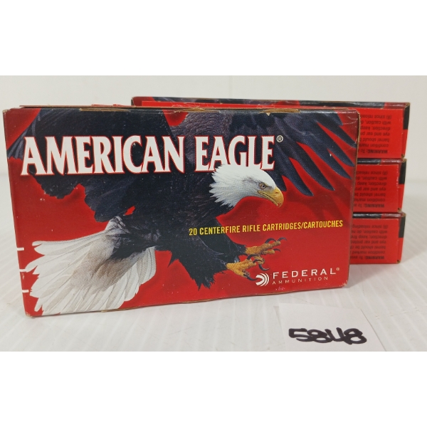 AMMO: 80X FEDERAL AMERICAN EAGLE .223 REM - 55GR - FMJ BT
