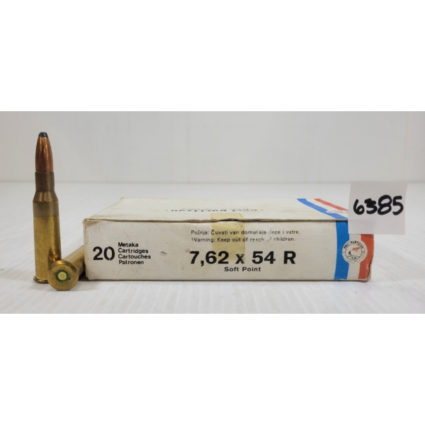 AMMO: 20X .PRVI PARTIZAN 7.62X54R - 180GR - SP