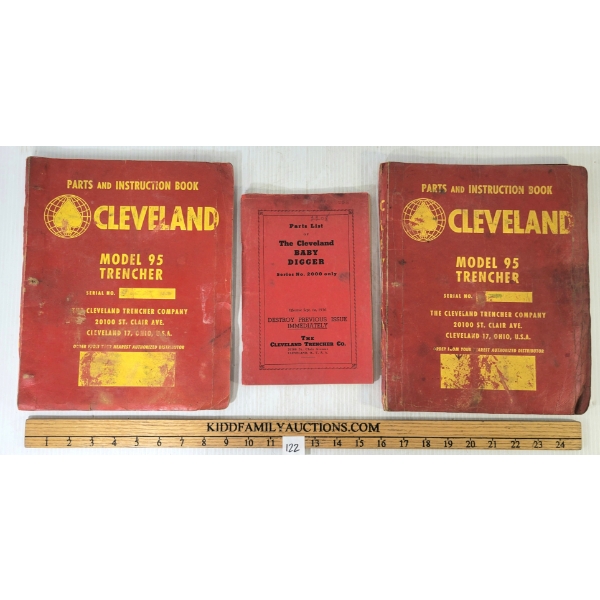 LOT OF 3 - "THE CLEVELAND BABY DIGGER" & "CLEVELAND 95 TRENCHER" MANUALS