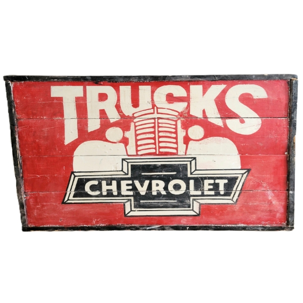 HAND-PAINTED CHEVROLET TRUCKS BOARD SIGN