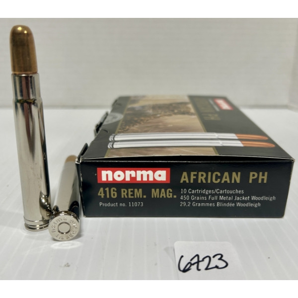 AMMO: 10X NORMA .416 REM MAG - 450 GR FMJ