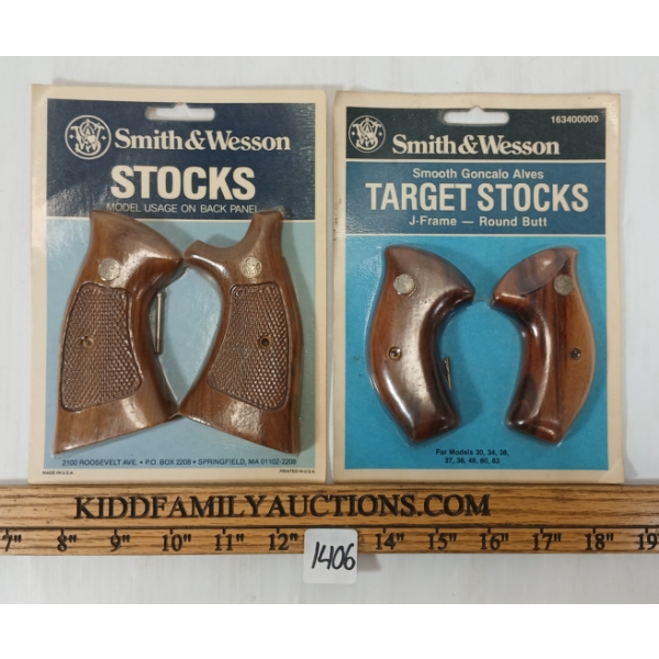 LOT OF 2 - S&W SMOOTH GONCALO ALVES & CHECKERED WALNUT TARGET STOCKS
