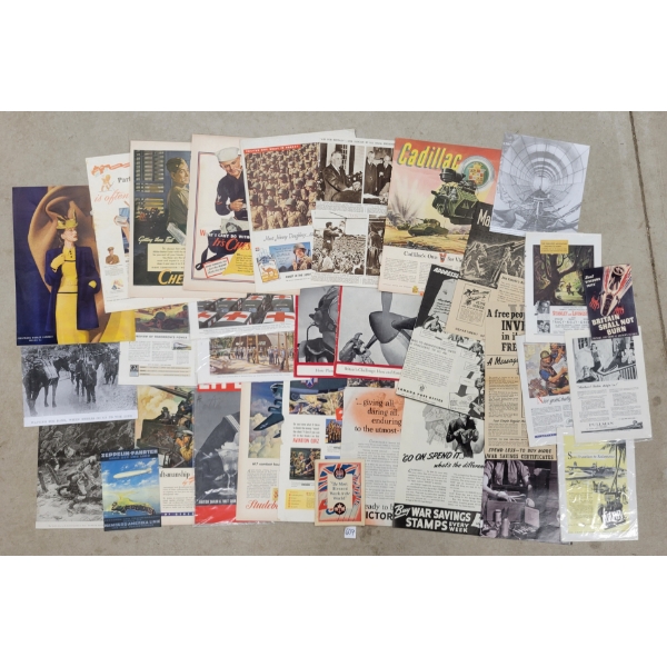 JOB LOT - WWII PROPAGANDA POSTERS, ARTICLES, PHOTOS, ETC