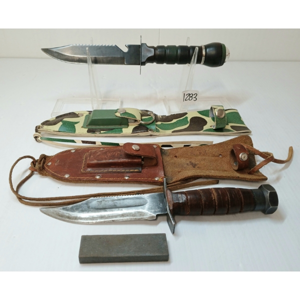 LOT OF 2 - SURVIVAL KNIVES W/ SHEATHS