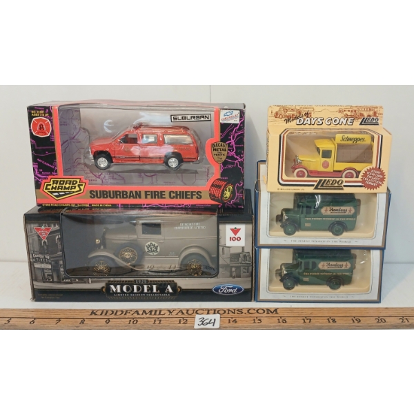 LOT OF 5 - LIBERTY CLASSICS, ROAD CHAMP & LLEDO DIECAST MODELS - CDN TIRE COIN BANK