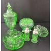 Image 2 : LOT OF 6 - ASSORTED URANIUM DEPRESSION GLASS PCS