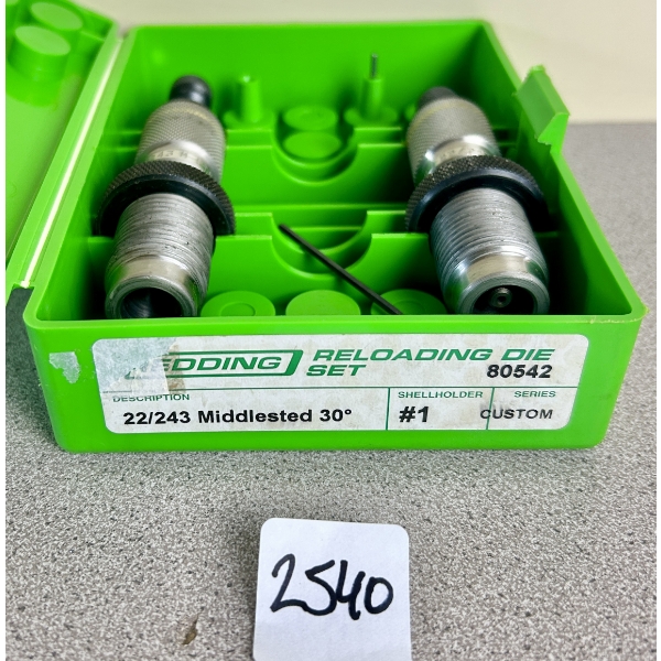 REDDING .22/243 MIDDLESTED 30 DEGREE RELOADING DIE SET 