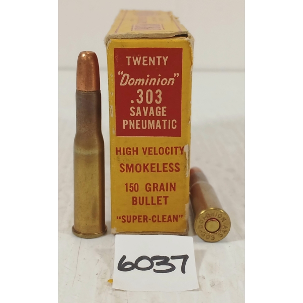 AMMO: 20X CIL DOMINION PNEUMATIC .303 SAV - 150GR - HIGH VELOCITY