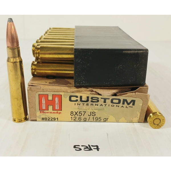 AMMO: 20X HORNADY CUSTOM 8X57 JS - 195GR - INTERLOCK SP