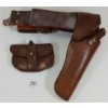 Image 1 : LOT OF 2 - KUNY'S LEATHER BELT W/ HANDGUN HOLSTER & AMMO POUCH