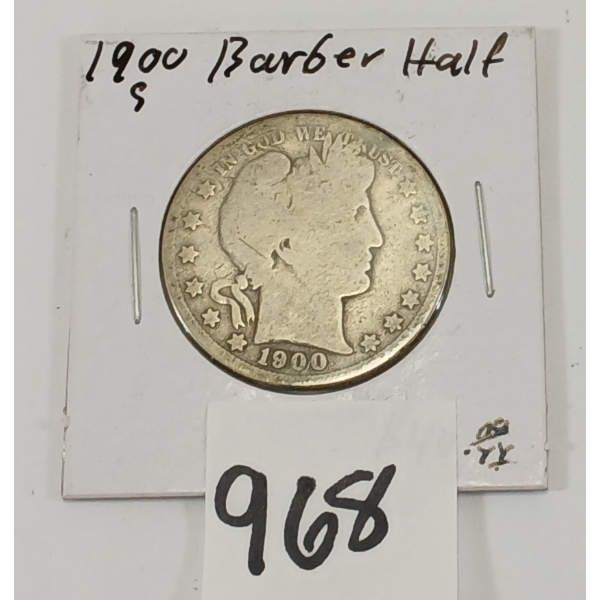 1900 U.S. SILVER BARBER HALF DOLLAR