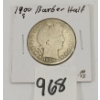 1900 U.S. SILVER BARBER HALF DOLLAR
