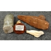 Image 8 : LOT OF 5 - SIGNED SOAPSTONE FIGURE, CLAY PIPE, WALRUS TOOTH SCRIMSHAW & BEADED HEADBAND