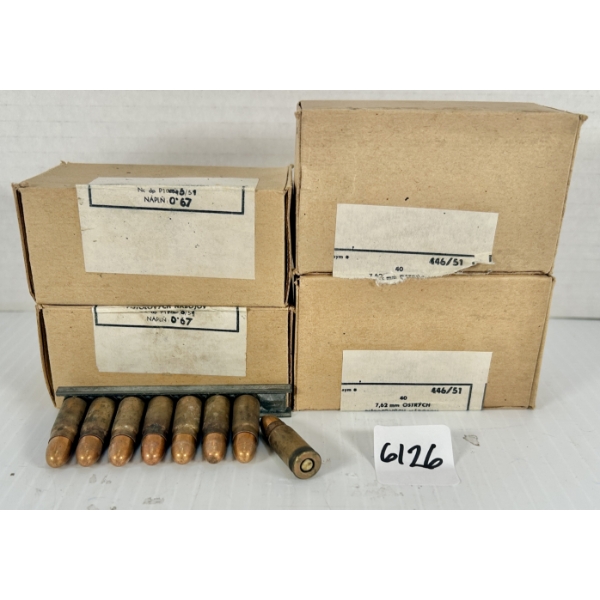 AMMO: 160X 7.62X25 MM TOKAREV - MILITARY FMJ