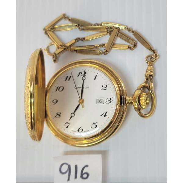 CARAVELLE POCKET WATCH W/ CHAIN