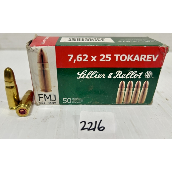 AMMO: 47X S&B 7.62X25 MM TAKOAREV - 85 GR FMJ