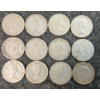Image 2 : LOT OF 12 - 1940-1965 CDN 10 CENT COINS