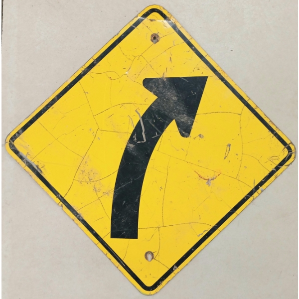 RIGHT CURVE SIGN - SINGLE SIDED METAL