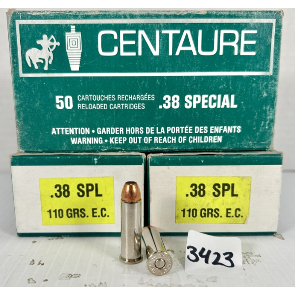 AMMO: 146X CENTAURE .38 SPL 110GR. FMJ 