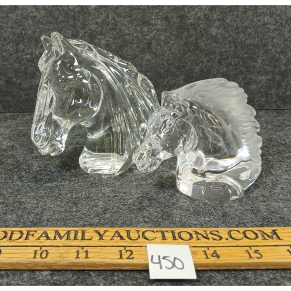 LOT OF 2 - HORSE HEADS - INCL CRISTAL DE SEVRES